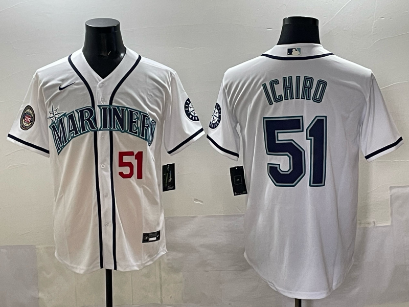 Men Seattle Mariners 51 Ichiro white MLB 2025 Nike jersey 0012